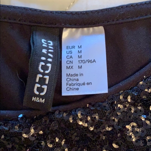 H&M Medium black sequins crop top - Picture 5 of 5